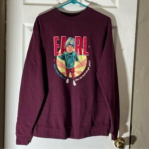 Vintage Earl Sweatshirt Baby Graphic Sweatshirt Maroon L Independent